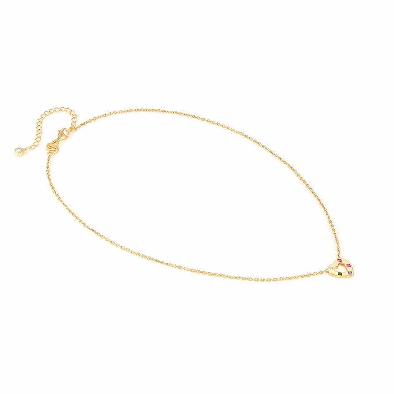 Nomination Carismatica Necklace, Heart, Multicolour Cubic Zirconia, 18K Gold
