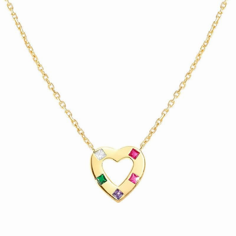 Nomination Carismatica Necklace, Heart, Multicolour Cubic Zirconia, 18K Gold