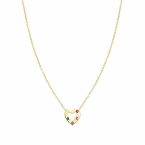 Nomination Carismatica Necklace, Heart, Multicolour Cubic Zirconia, 18K Gold