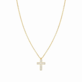 Nomination Carismatica Necklace, Large Cross, White Cubic Zirconia, 18K Gold