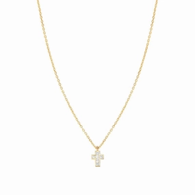 Nomination Carismatica Necklace, Small Cross, White Cubic Zirconia, 18K Gold
