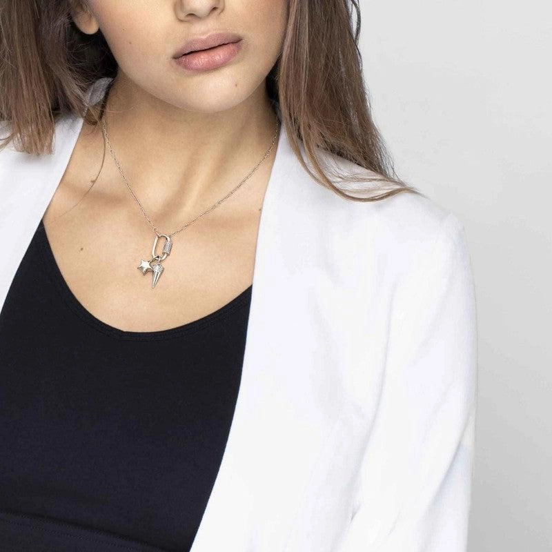 Nomination Charming Necklace, White Cubic Zirconia, Silver