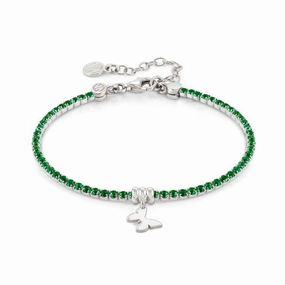 Nomination Chic&Charm Bracelet, Butterfly, Green Cubic Zirconia, Sterling Silver