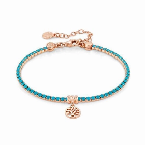 Nomination Chic&Charm Bracelet, Tree Of Life, Turquoise Cubic Zirconia, Rose Gold