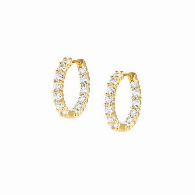 Nomination Chic&Charm Earrings, Hoop, White Cubic Zirconia, Gold