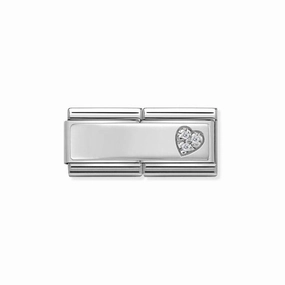 Nomination Classic CZ Heart Double Link