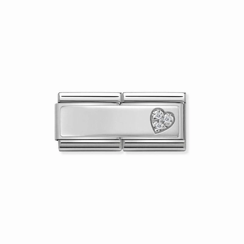 Nomination Classic CZ Heart Double Link