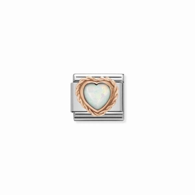 Nomination Classic Heart White Opal Link
