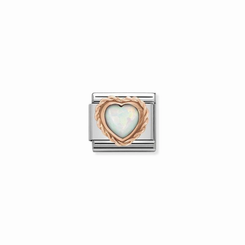 Nomination Classic Heart White Opal Link