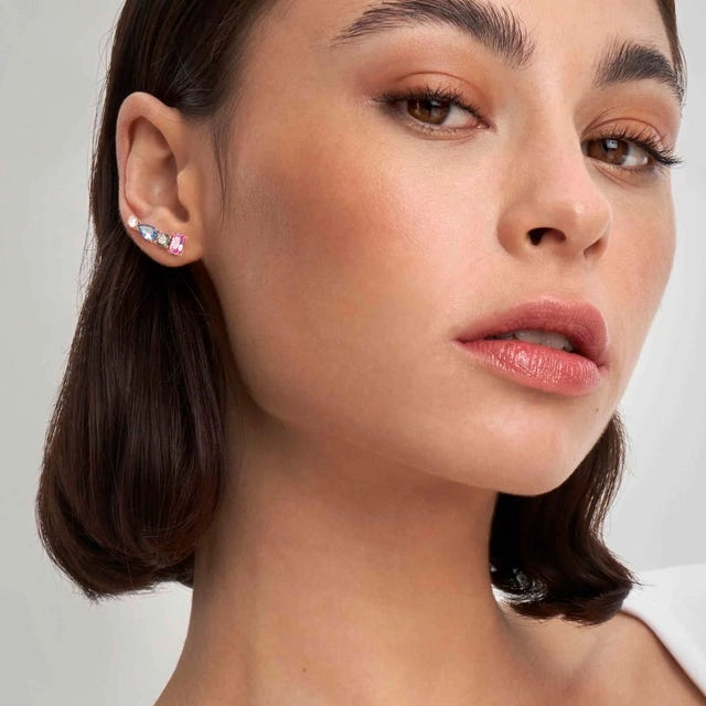 Nomination Colour Wave Ear Climber, Mixed Cubic Zirconia, Silver