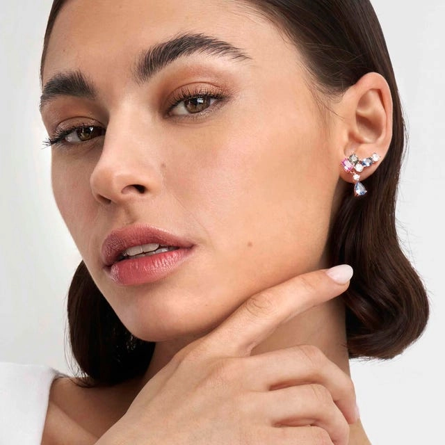 Nomination Colour Wave Ear Climber, Pendant, Mixed Cubic Zirconia, 22K Rose Gold