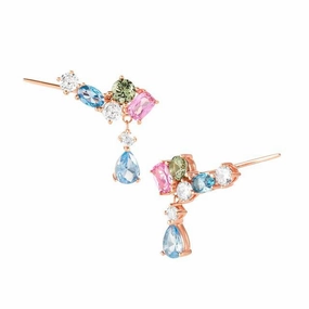 Nomination Colour Wave Ear Climber, Pendant, Mixed Cubic Zirconia, 22K Rose Gold