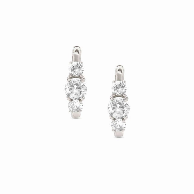 Nomination Colour Wave Earrings, Hoop, White Cubic Zirconia, Silver