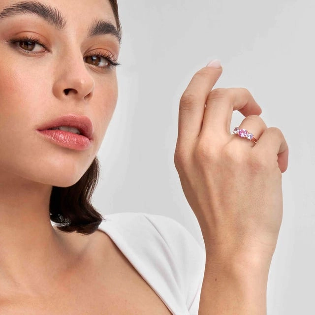 Nomination Colour Wave Ring, 3 White Cubic Zirconia, 24K Gold
