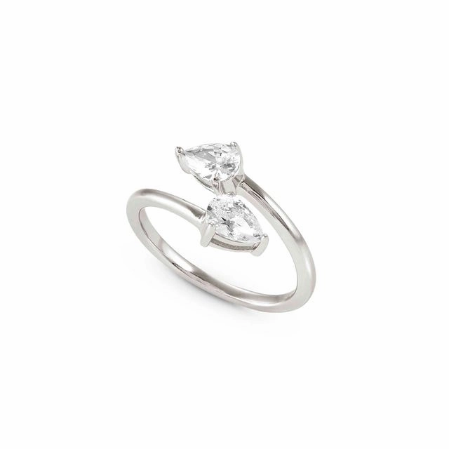 Nomination Colour Wave Ring, Adjustable, White Cubic Zirconia, Silver