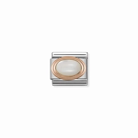 Nomination Composable Classic Link 9k gold oval mother of pearl