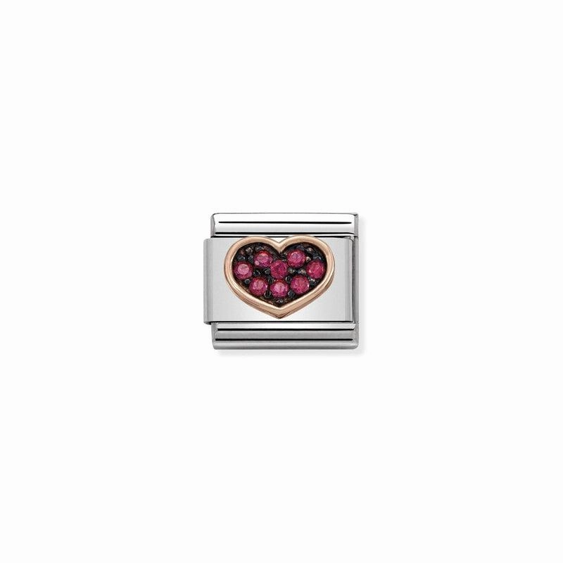 Nomination Composable Classic Link Heart with Red Stones