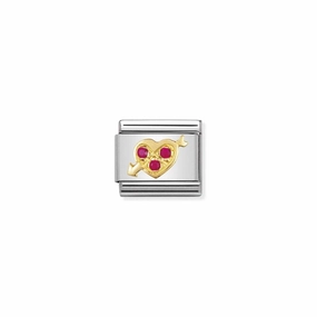 Nomination Composable Classic Link red Heart with Arrow with Stones