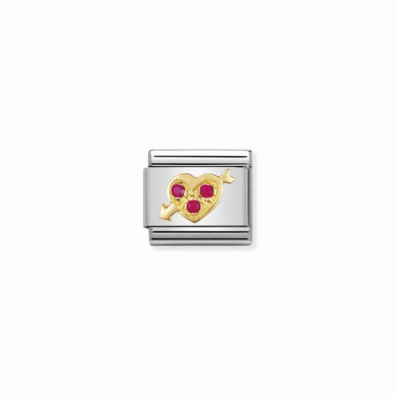 Nomination Composable Classic Link red Heart with Arrow with Stones