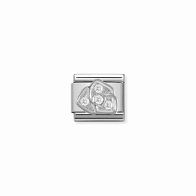 Nomination Composable Classic Link Rose in Silver and Stones