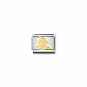 Nomination Composable Classic Link Taurus in 18K Gold and Stone