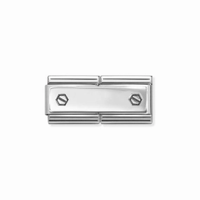 Nomination Composable Double Link Engravable, Double Hexagonal Screws, Silver