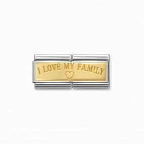 Nomination Composable Double Link I Love My Family, 18K Gold