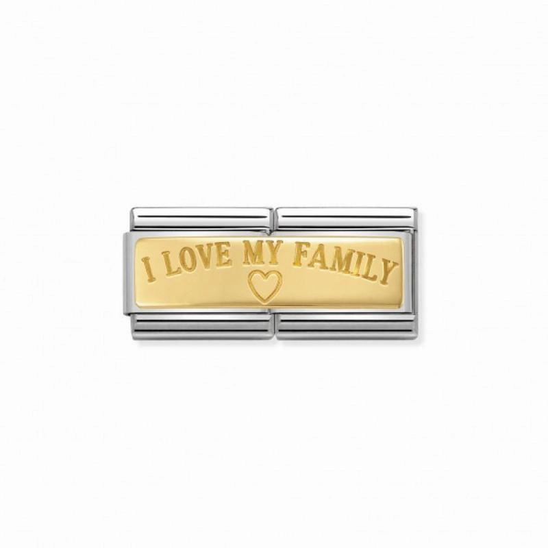 Nomination Composable Double Link I Love My Family, 18K Gold