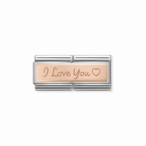 Nomination Composable Double Link I Love You, Heart, 9K Rose Gold