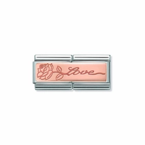 Nomination Composable Double Link Love With Flower, 9K Rose Gold