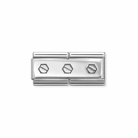 Nomination Composable Double Link Triple Hexagonal Screws, Silver