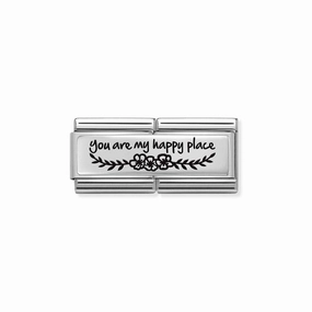 Nomination Composable Double Link You Are My Happy Place, Silver