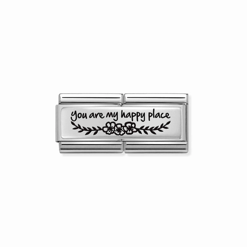 Nomination Composable Double Link You Are My Happy Place, Silver