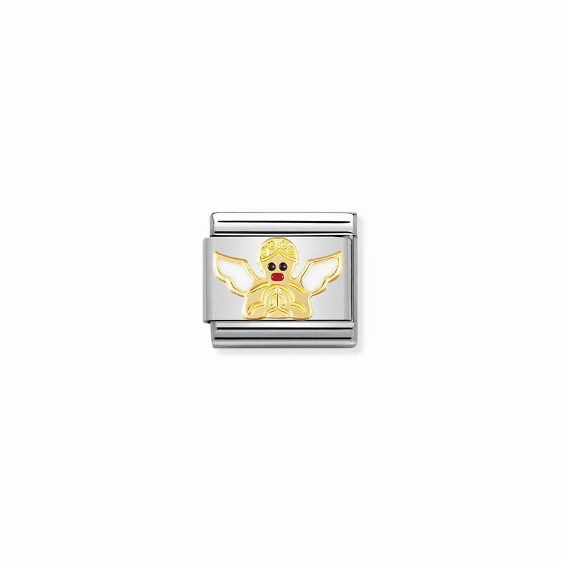Nomination Composable Link Angel, 18K Gold & Enamel