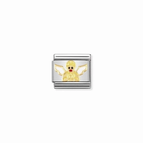 Nomination Composable Link Angel, 18K Gold & Enamel