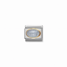 Nomination Composable Link Aquamarine Stone, 18K Gold