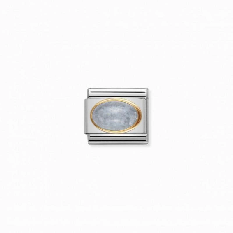 Nomination Composable Link Aquamarine Stone, 18K Gold