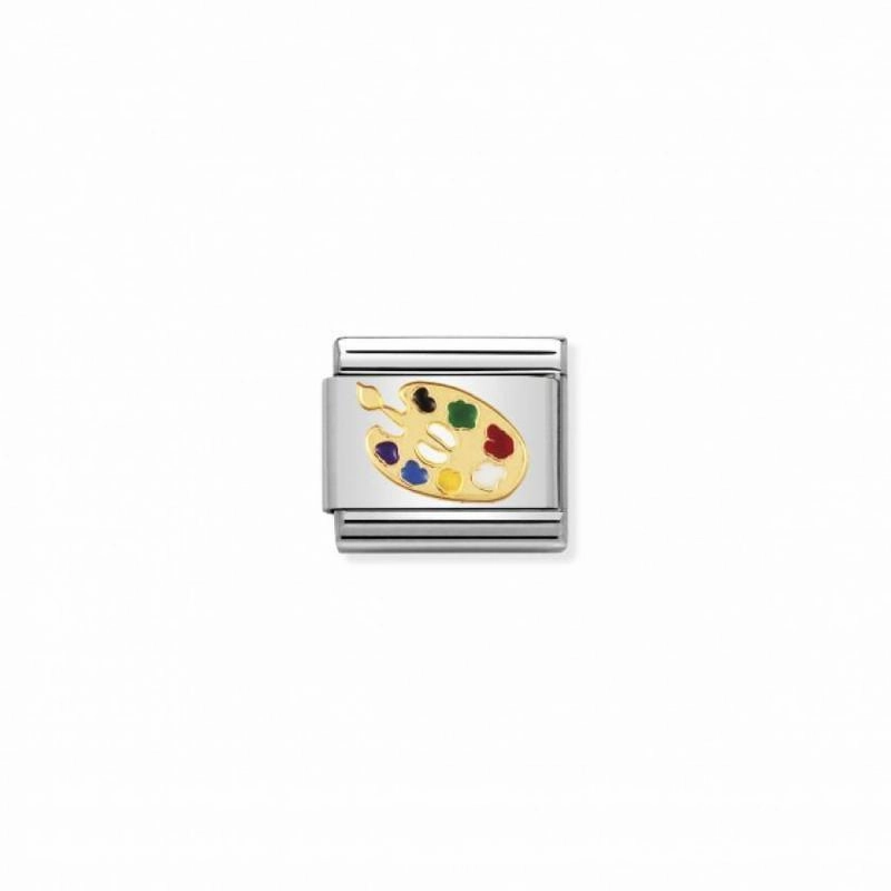 Nomination Composable Link Artist Palette, 18K Gold & Enamel