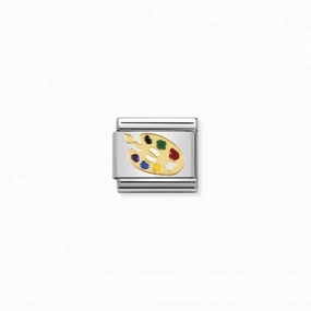 Nomination Composable Link Artist Palette, 18K Gold & Enamel