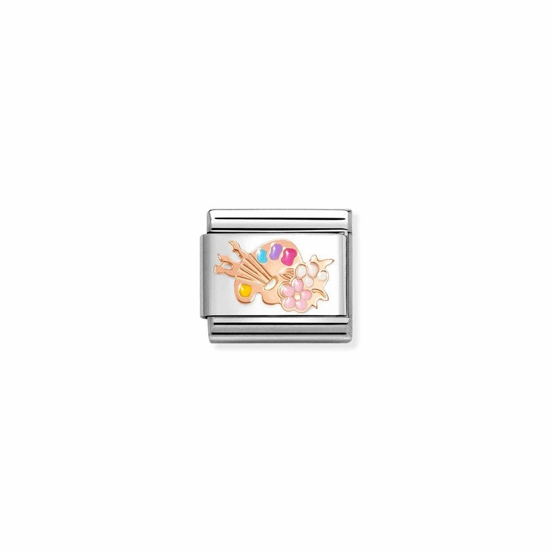 Nomination Composable Link Artist's Palette, 9K Rose Gold & Enamel