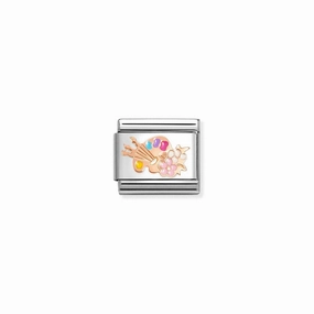 Nomination Composable Link Artist's Palette, 9K Rose Gold & Enamel