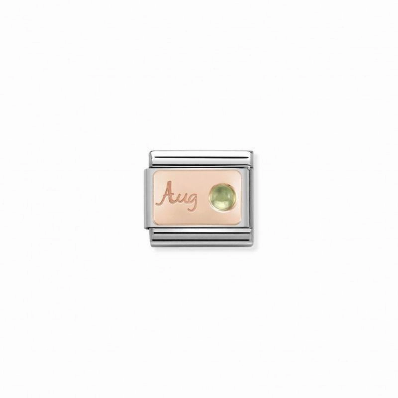 Nomination Composable Link August, Perdiot Stone, 9K Rose Gold
