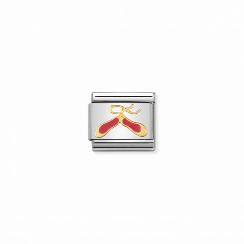 Nomination Composable Link Ballet Shoes, 18K Gold & Enamel