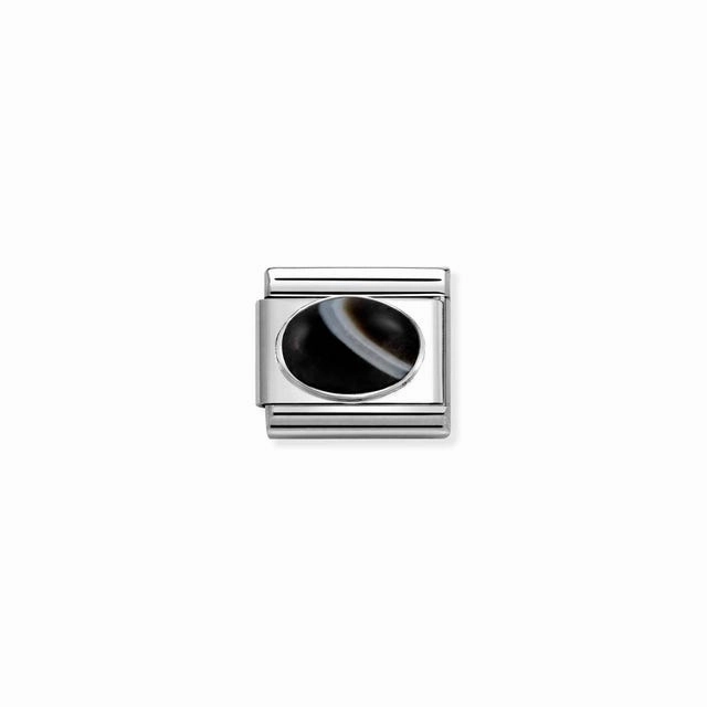 Nomination Composable Link Banded Onyx Stone, Silver