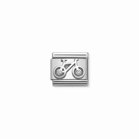 Nomination Composable Link Bicycle, Cubic Zirconia, Silver