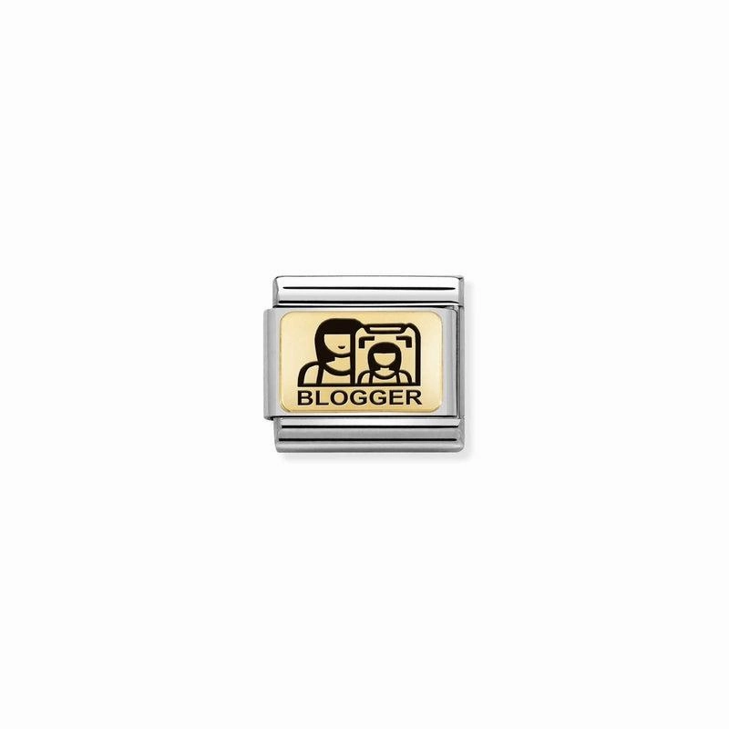 Nomination Composable Link Blogger, 18K Gold