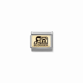 Nomination Composable Link Blogger, 18K Gold