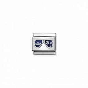 Nomination Composable Link Blue Miami Sunglasses, Silver & Enamel