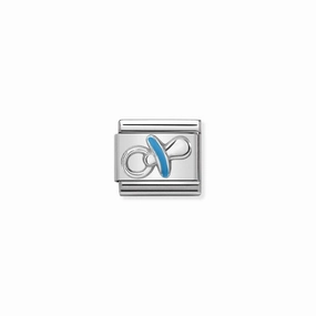 Nomination Composable Link Blue Pacifier, Silver & Enamel
