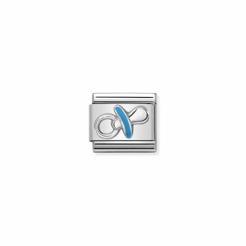 Nomination Composable Link Blue Pacifier, Silver & Enamel